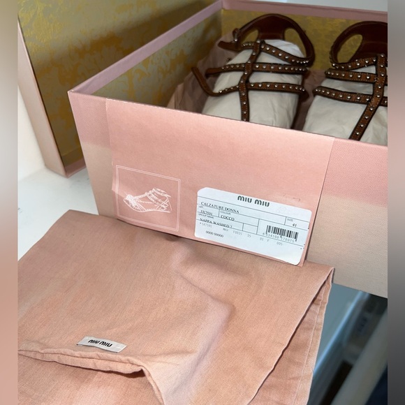 MIU MIU Studded Leather Gladiator Sandals 41 - 10US Womens - Picture 5 of 7